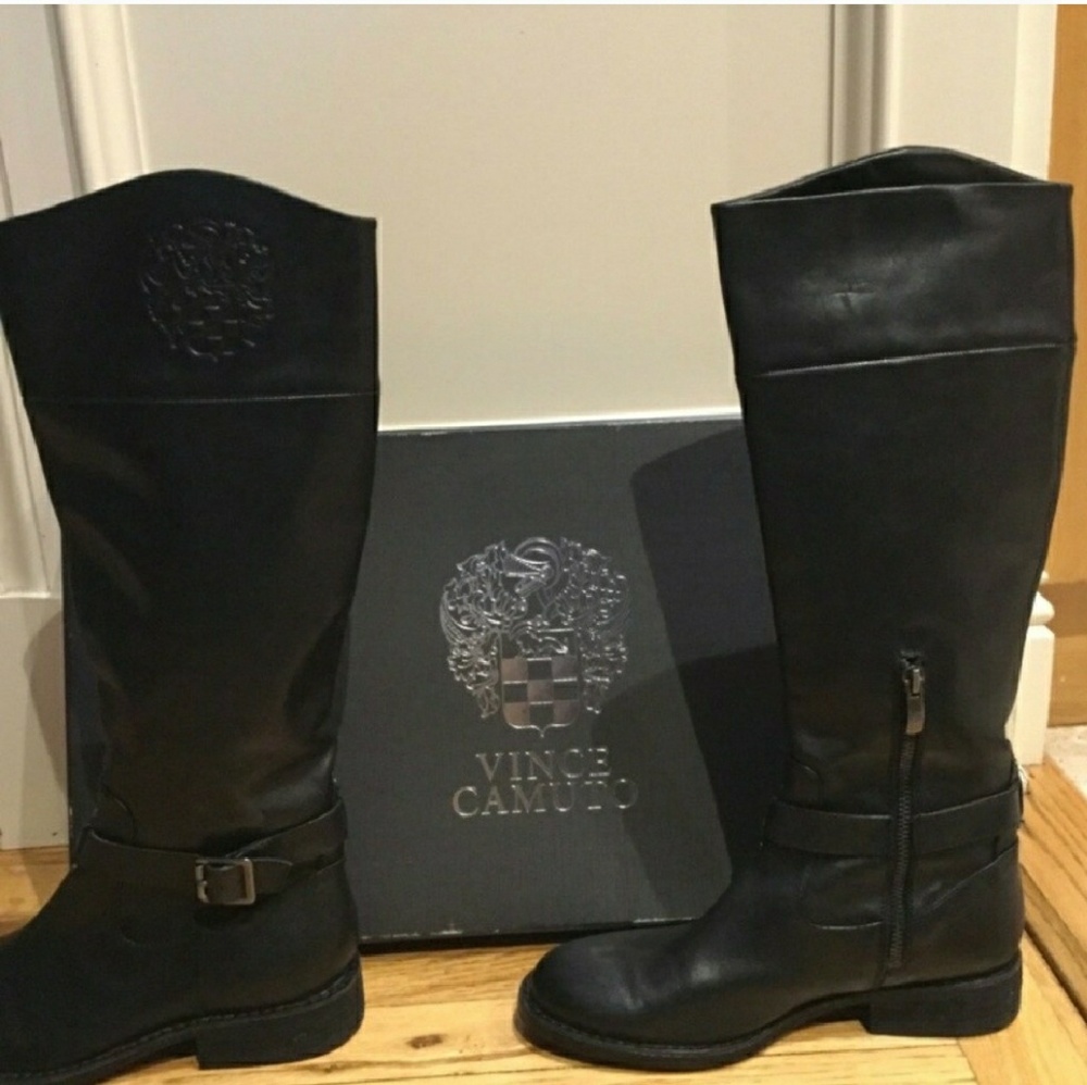 Tall riding boots faux leather